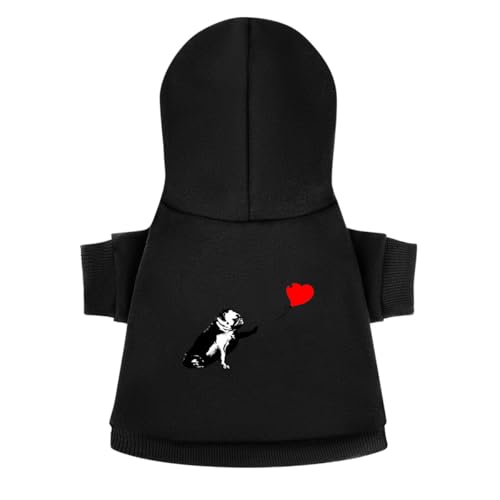 Banksy バンクシー パグ 犬 赤い風船 犬服 犬の服 ペット服 ペットウェア 犬猫洋服 秋冬 ドッグウェア フード付き パーカー おしゃれ かわいい 柔らか 一体型 お出掛け用 お散歩 脱毛保護 スポーツ服 快適 仮装 通気 人気 部屋着 犬用 猫