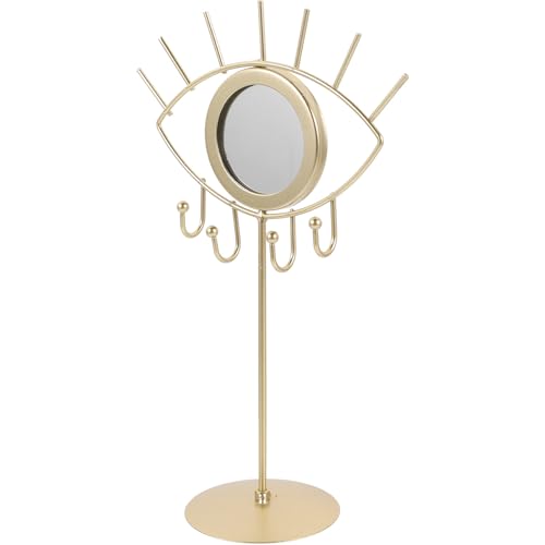 LALADEFIEE Espositore Portagioie in Ferro Dorato Mensola per Orecchini e Albero Porta Collane Organizer Salvaspazio per Gioielli da Tavolo per Casa Negozi e Centri Commerciali