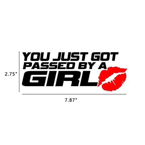 4Pcs You Just Got Passed By A Girl Sexy Lip Car Window Bumper Stickers Vinyl Sticker Decor Car Accessories(Black,White) #TOP1