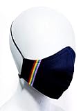  Mascarilla Higiénica multifunción, lavable, con sujeción a la cabeza salva orejas, algodón, Tallaje adulto,MA02.AC AZUL BANDERA ARCOIRIS