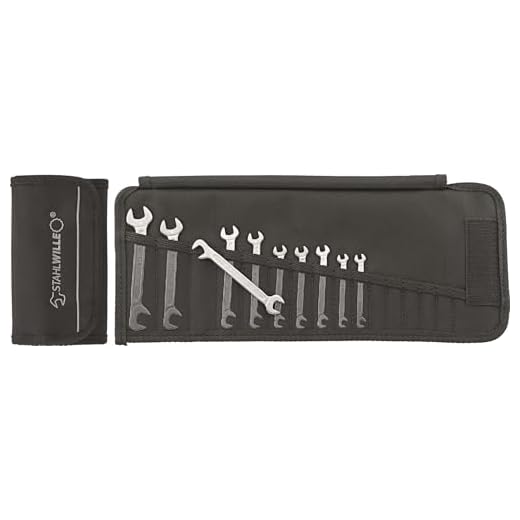 Stahlwille Doppelmaulschlüssel Satz ELECTRIC; Textil Rolltasche Klettverschluss; hohe Biegefestigkeit; 10-tlg - 96400653