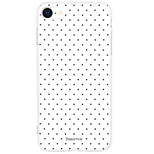 Mouzor Cute Polka Dot Phone Case Compatible with iPhone SE 2020/ SE 2022, Girly iPhone 7/8 Cases, Aesthetic Soft TPU Shockproof Cover for Girls Women, White