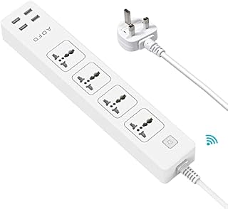 Smart Power Strip, Smart Plug with 4 AC Outlets 4 USB Ports WiFi Outlets Compatible with Alexa Google Assistant SmartThings App Remote Control