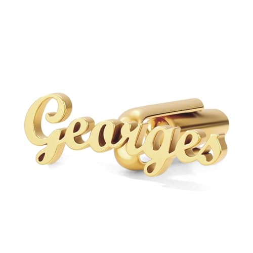 Mancuernillas para hombre personalizadas 18K baño de oro acero inoxidable miniatura 7