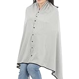 [1up-eleven] 授乳ケープ 【現役ママモデルデザイン＆看護師推薦】 綿100％ 360度 安心 透けない 授乳 ケープ ポンチョ 服 (グレー2)