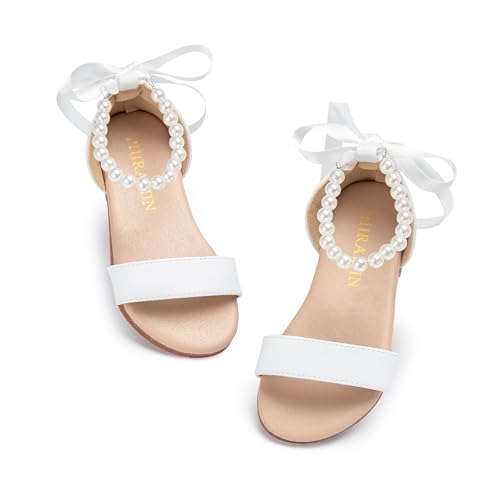 Image of PHIRAMIN Toddler Girl Sandals - Flower Girl Dress Shoes Open Toe Little Kid Wedding Party