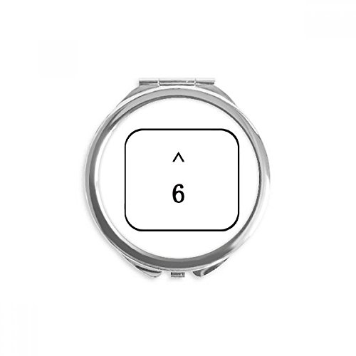 Miroir rond clavier symbole 6 maquillage de poche portable multicolore 2.6"