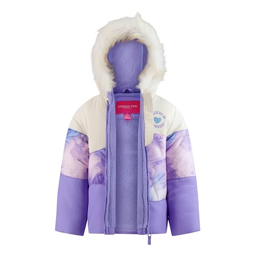 Image of TODDLER GIRLS ZIP-FRONT COLOR BLOCK JACKET AND OVERALL SNOW PANT