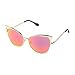 Sunny&Love Women Oversized Cat Eye Sunglasses Mirror Eyewear With Case