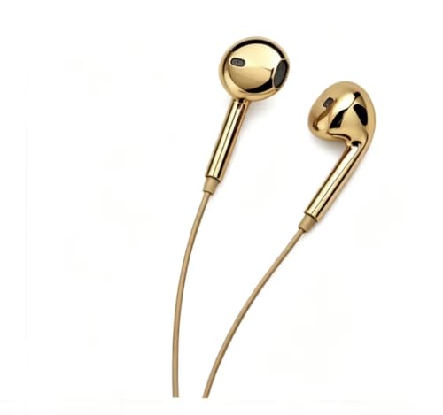 Wired Earbuds with Gold Chrome Finish, Type-C, Y2K Style