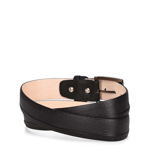 Cuadra Men Belt Black Perforated Deer2