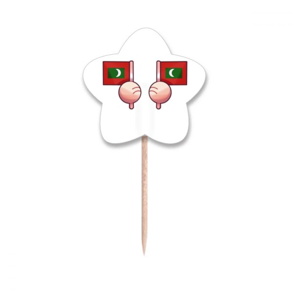 Cure-dents avec drapeau des Maldives en étoile pour apéritif exotique et anniversaire