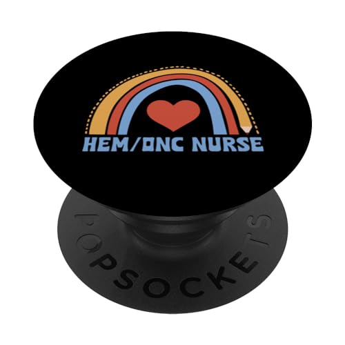 Beautiful Hem/Onc Nurse Boho Rainbow Apparel Hem Onc Nurses PopSockets Swappable PopGrip, Black