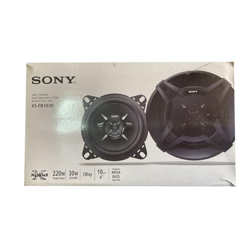 OREVAS Sony XS-FB1030 4 Inch 3-Way Car Speakers | 220W Peak Power, 30W RMS | Mega Bass Sound | Compact Car Door Speaker (Black)