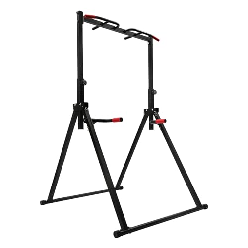 FXEIPOL Pull Up Dip Station Adjustable Height Home Pull Up Bar Multi-Functional Workout Equipment Pull Up Bar and Dip Stand for Living Rooms, Bedrooms, Gyms
