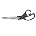 Economy Scissors, 8" Length, Bent Handle, Stainless Steel, Black