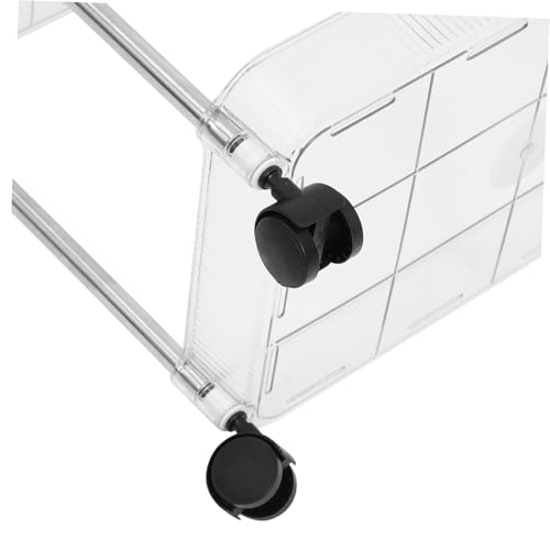 Chariot de rangement multifonction 3 niveaux à roulettes gris compact