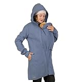 Viva la Mama – Wollmantel für Schwangerschaft & Babytragen vorn & hinten – 4in1 Umstands- und Tragemantel – warme Tragejacke - SMILLA - eisblau - M