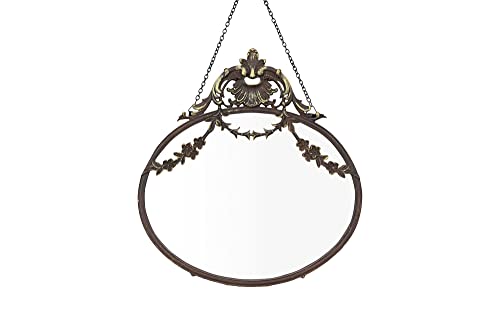Creative Co-Op Da4600 Antique Inspired Hanging Oval Mirror With Pewter Frame #TOP19
