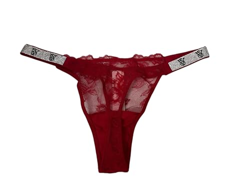 Victoria's Secret Shine Strap Very Sexy Lace Thong Panty Color Red New3