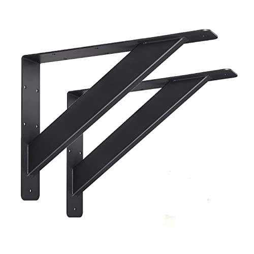 VANROUG Strapazierfähige schwebende Regalhalterungen, 305 x 229 mm, Arbeitsplattenstütze, Wandmontage, solide Halterungen, L-Dreieck, rechtwinklig, für Tops, Schrank, Tisch, Schreibtisch