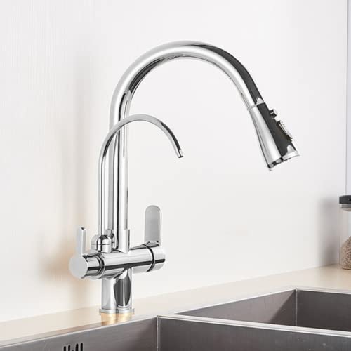 Grifo mezclador negro mate LWX para fregadero de cocina con rotación de 360°