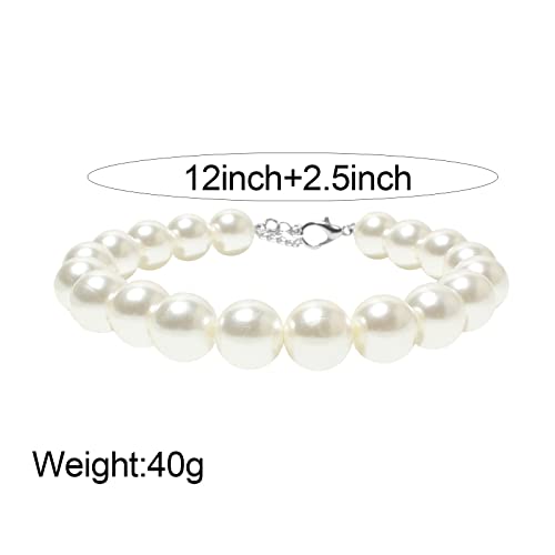 Kosmos-Li Gold Link Chain Punk Pearl Necklace For Dogs Tiny Bling For Small Dog Or Puppy - Lightweight Braided Metal Look - Fits Chihuahua, Yorkie, Mini Breeds - Cute Pet Jewelry And Accessories #TOP1