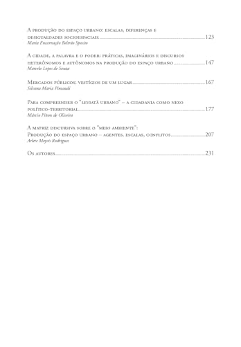 A produção do espaço urbano: Agentes e processos, escalas e desafios