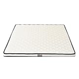 Premium Doppelmatratze, Bambuskohle und Latex, Kokosfaser, dreifach gefaltet, ergonomisches 5-Zonen-Design, mittelfest, atmungsaktiv und bequem, 100 x 200 cm, 6 cm dick, Weiß