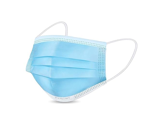 Acuron 3 Ply Ear Loop Style Surgical Face Masks With Built-in Nose Pin | ISO & CE Certified Soft Meltblown Layer Fabric Unisex Surgical Masks (Blue, Pack of 100)-image-12