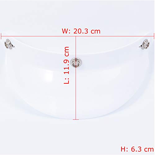 Chern Yueh Bubble Visor For 3-Snap Motorcycle Open Face Helmet (White) #TOP2