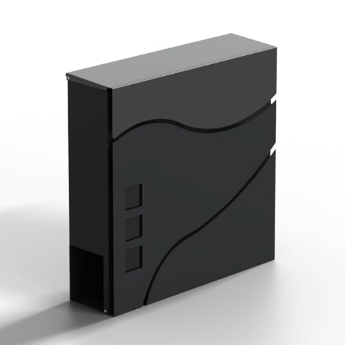 Elegante cassetta delle lettere | argento antracite | acciaio inossidabile | serratura a cilindro di sicurezza | tubo per giornali | resistente alle intemperie | design moderno