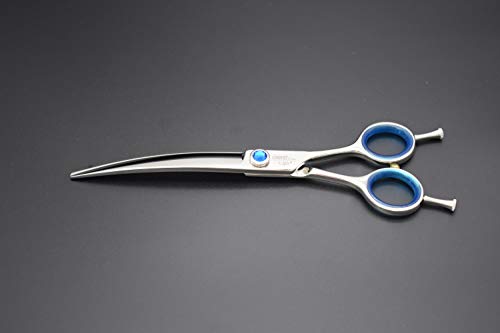 Professional Shear Scissors For Pet /Dog Grooming 7 Inch Curved Dog Scissors For Groomer Classic Blue Diamond Screw Stainless Steel Forged(7.0" Curved Blue Diamond) #TOP4