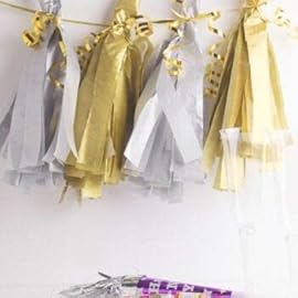 UNIQOOO 60 Sheets Metallic Gold Silver Gift Tissue Paper Set, 20X26 in, Recyclable Durable for Gift Bag Box Gift Wrapping DIY Craft, Wedding Birthday Party Favor Decor, Shredded Filler