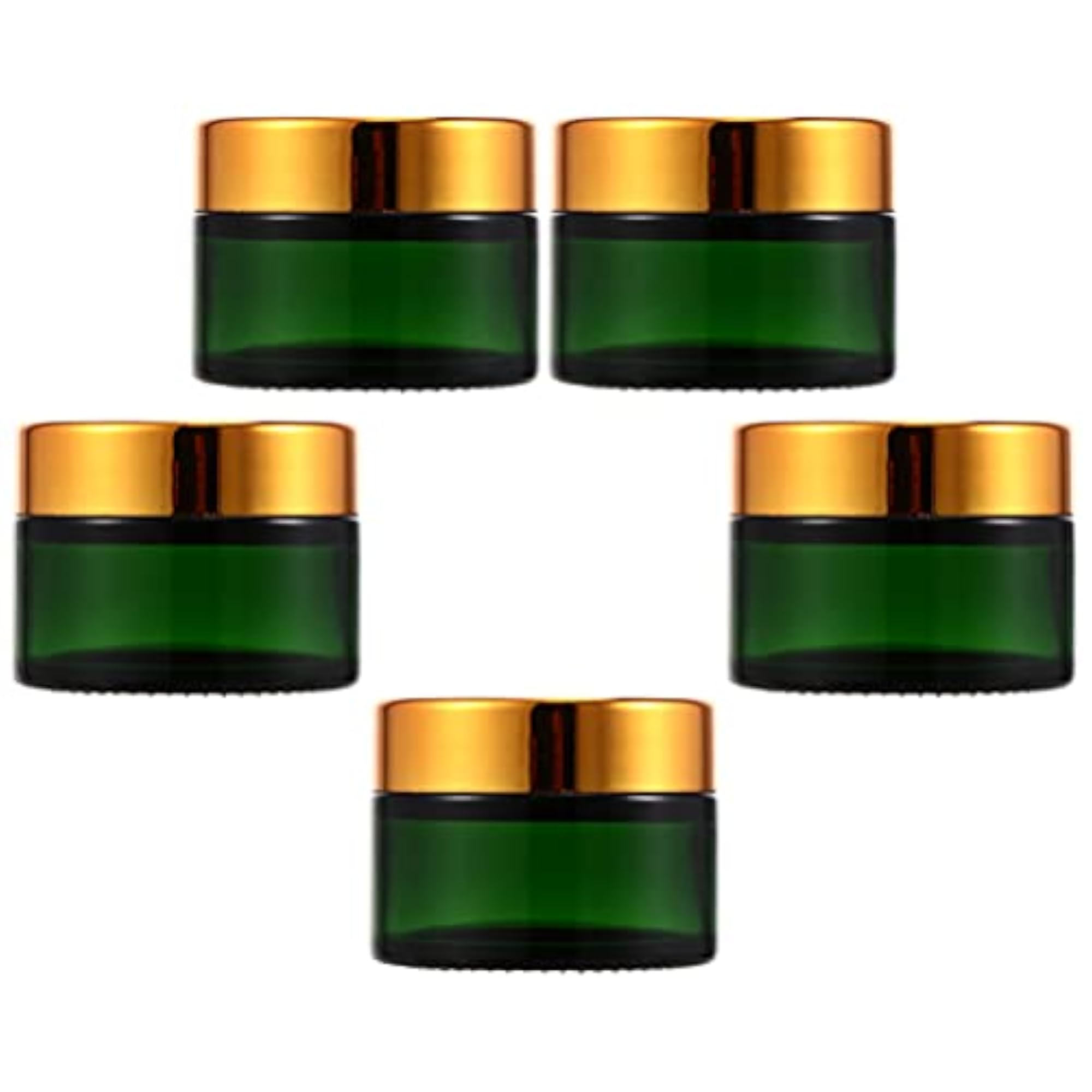 5pcs Clear Glass Refillable Travel Cream Pot Jar Set