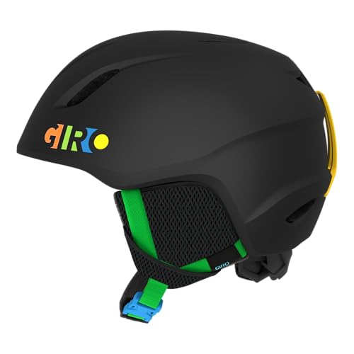 Image of Giro Launch Combo Pack Ski Helmet - Snowboarding Helmet with Matching Goggles Matte Black Party Blocks /Buster Blue Faces Cobalt S (52-55.5cm)