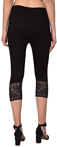 Image of Snowball Lace Capri Leggings for Women | PlusSize Stylish Net Capri for Girls