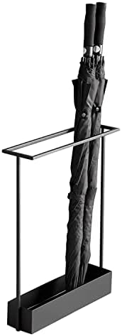 OLCANA Umbrella Stand, Design Iron Umbrella Container with Removable Rain Tray, Square Shape, for Entrance, Corridor, Bedroom, Garden