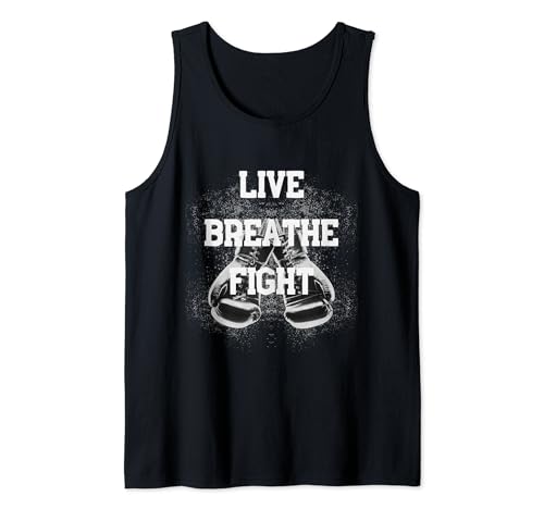 Live Breathe Lucha Combate Deportes MMA Kickboxing Boxeo Camiseta sin Mangas
