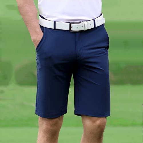 Short de golf homme coton solide gris taille L confortable - 2