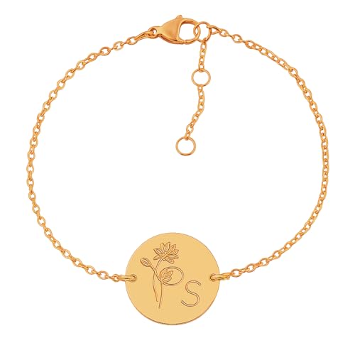 Personalisiertes Armband Gold, Silber, Rosé | Gravur Armband | personalisiertes Geschenk für Frauen, Freundin, Mama (Rosé)