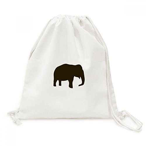 Sac à dos cordon en toile noir elephant mignon robuste et pliable