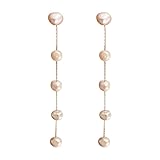 Neeshka Pendientes barrocos de perlas de agua dulce naturales para mujer, aretes para niñas, amor ilimitado, Zinc, No es una piedra preciosa
