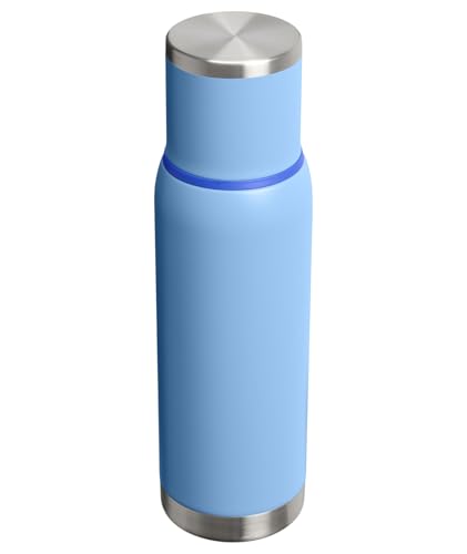 Image of Stanley Adventure-To-Go Vacuum Bottle 1.1 qt | Wide Mouth with Leakproof Cup Lid | Keep Drinks Hot or Cold | Packable for Travel | Insulated Stainless Steel Thermal Bottle | BPA-Free | Blue Sky