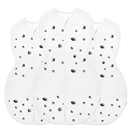 Happiest Baby Sleepea - Manta Orgánica, Diseñada Por Médicos, Para Envolver En 5 Segundos, Promueve El Desarrollo Saludable De La Cadera, Pack De 3 Para Recién Nacidos