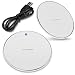 Produktbild NAmobile Qi Induktives Ladegerät 15W 10W kompatibel für Apple iPhone 12/11 / Pro/Pro Max / 12 Mini Ladestation Kabelloser Universal Charger, Farbe:Weiss, Smartphone:Apple iPhone 11