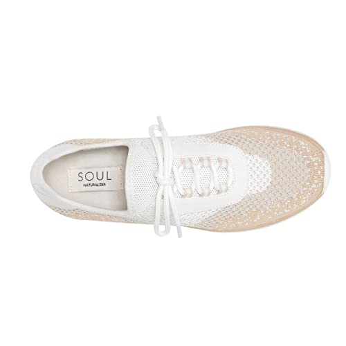Soul Naturalizer Women's Charlie-Knit Sneaker, White Tan, 11 #TOP4