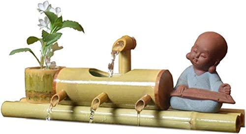 OTQEFTN Garden Fountain Bamboo Water Fountain Water Feature Handmade Garden Water Flowing Feature Indoor/Outdoor Fountain Bonsai Waterfall Fountain Statues