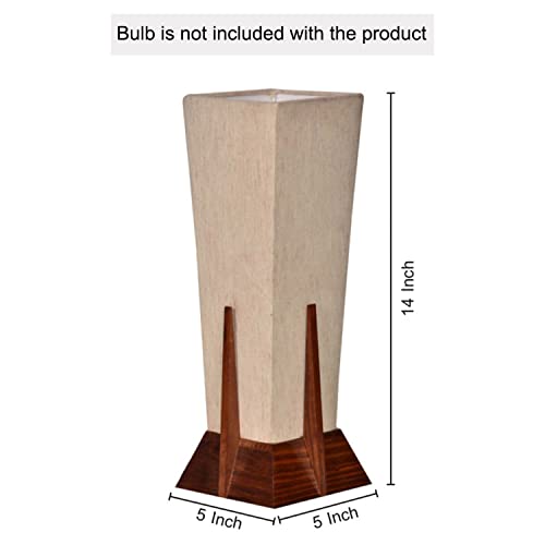ExclusiveLane Sheesham Wooden 'Pyramid' Table Lamp for Bedroom & Living Room (14 Inch, Wood, Without Bulb, Pack of 1) |Bedside Table Lamp Side Table Lamps for Home Decoration Office Side Lamp - Image 7