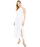 Bella Dahl Side Slit Maxi Halter Maxi Dress Havana Rainbow Stripe SM